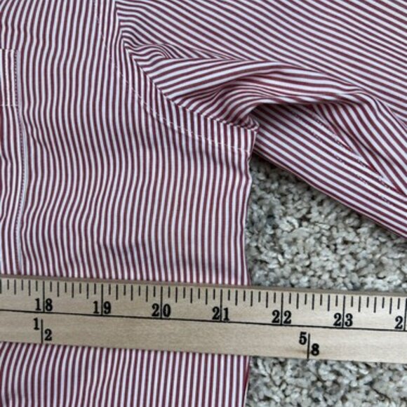 Brooks Brothers 346 Men's 15 - 2/3  Button Up Long Sleeve Red White Stripe Shirt - Picture 5 of 8